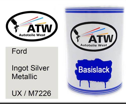 Ford, Ingot Silver Metallic, UX / M7226: 500ml Lackdose, von ATW Autoteile West.